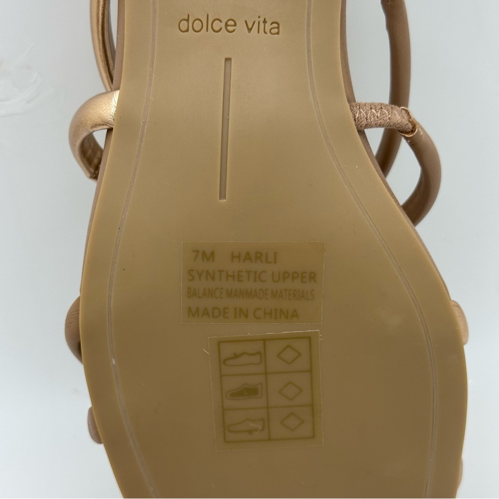 Dolce Vita Harli Sandals 7M Women Slip on Shoes Faux Leather rose gold heel NWOT - Picture 7 of 10